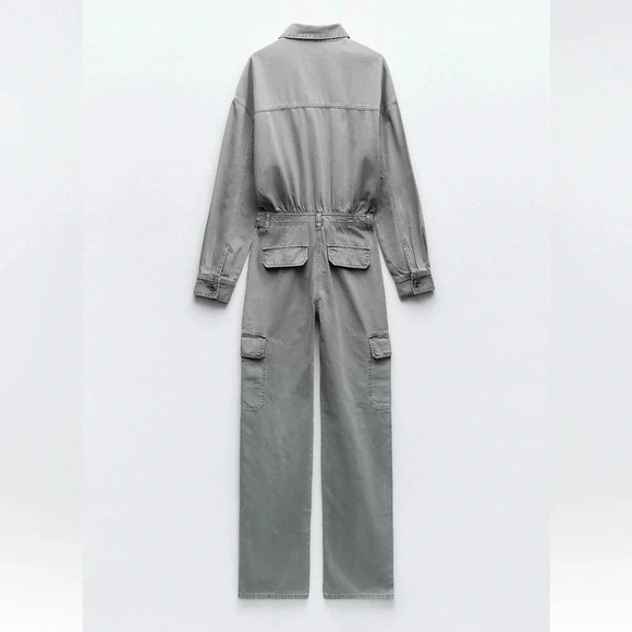 ZARA TRF WASHED EFFECT DENIM JUMPSUIT - Picture 5 of 8